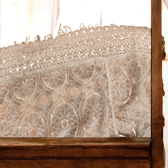 Vintage Bohemian Styled,Lined  White Skirt, Size L - Picture 8 of 9